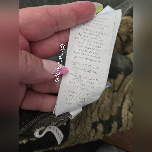 Pottery Barn Natalia Jacquard Sage Green 4 Pillow Covers - Picture 6 of 7